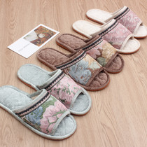Clearance Specials ~ European style fabric indoor mens and womens home slippers couples silent floor non-slip four seasons comfortable