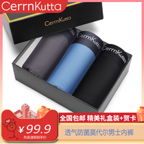 Modal underwear mens pure cotton file antibacterial incognito ice silk sports mens boxer briefs box gift cxck