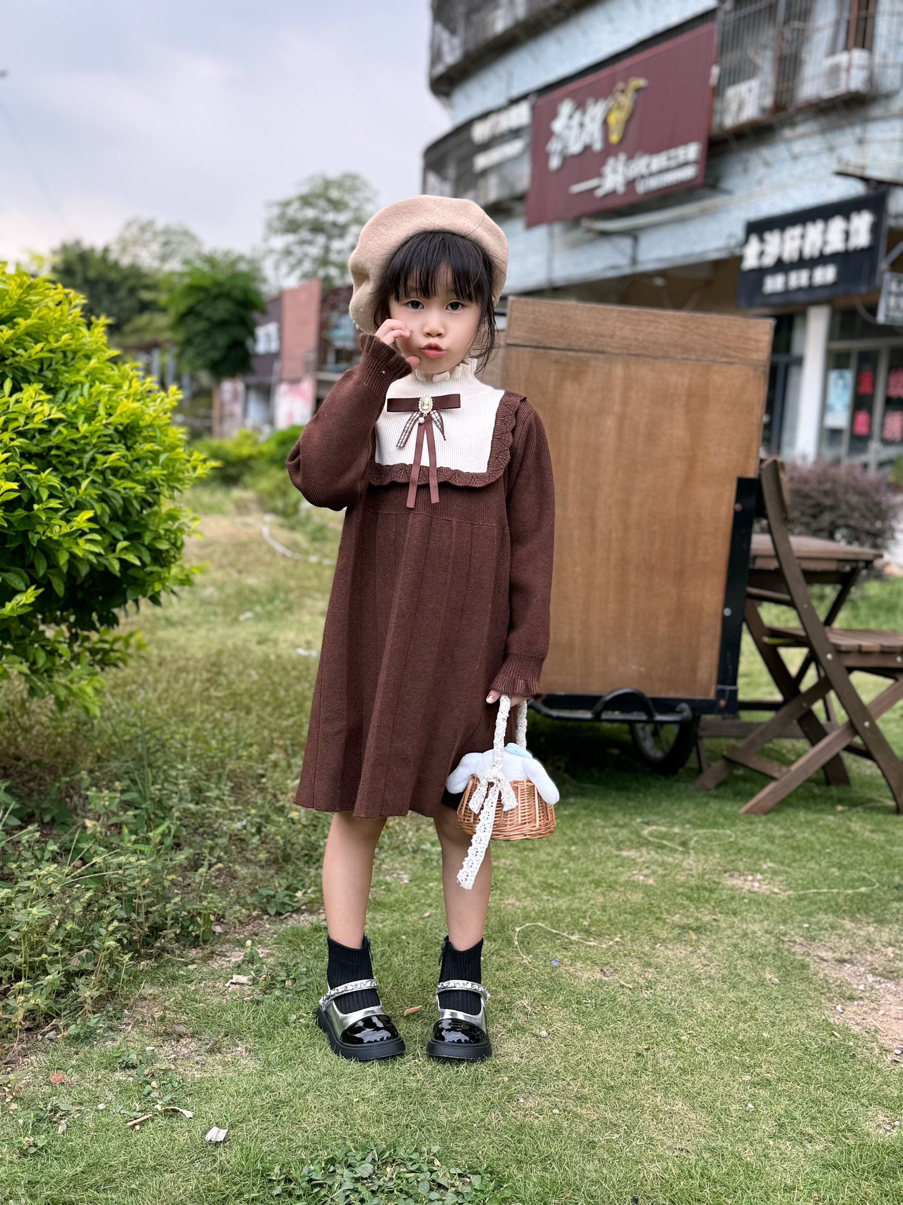 Customer photo for Wool · Milk Tea, Small (50-54cm)