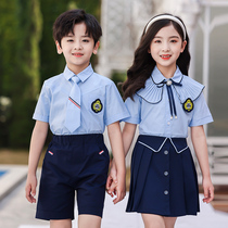 Kindergarten garden dress summer summer children primary school uniform short sleeve cotton thin shirt graduation photo clothing New
