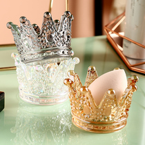 Crystal Glass Crown Ins Wind Beauty Egg Containing Rack Swing Piece Powder Bashing Support Ring Tojewelry Shelf