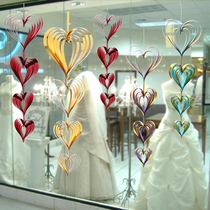 Tanabata Valentines Day decoration Shop decoration window background wall decoration Jewelry store love decoration charm pendant