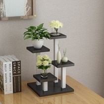 Small fleshy Wood small flower shelf meat table multi-layer desktop indoor plant stand for household single