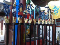 Taoist supplies Taoist instruments 18 weapons full set of weapons solid wood carving with shelves