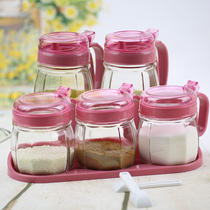 Seasoning jar three-piece set household kitchen salt sugar monosodium glutamate seasoning box oil tank cooking combination jar