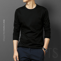 Hong Kong Fall Mens Clothing 2022 Silk Light Cotton Mens Round Collar Long Sleeve T-shirt Pure Cotton Undershirt Youth Autumn Clothes
