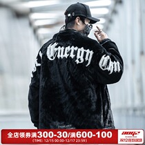 Xiaobin Guochao brand autumn and winter imitation mink wool cotton jacket men loose plus velvet thick fur coat couple embroidered cotton clothes