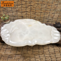 Jade tea tray home natural stone whole block tea table drainage tray Afghanistan jade tea sea kung fu tea set tray