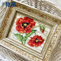 Precision printing French DMC cross stitch kit Living room simple bedroom hanging painting flower European style retro poppy