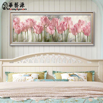 Living room wall hand-painted oil painting flower restaurant mural decoration painting modern simple style bedroom hanging painting horizontal customization