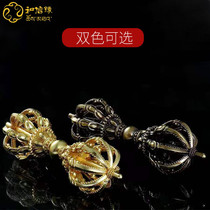 Pure copper Five-shares King Kong Pestle Mil-to-Nepal craftsmanship descending Lord of the Rings Buddhist Home Great for Buddha 11 6cm