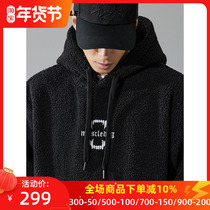 Muscle Dog 2022 autumn and winter new sweater mens heavy teddy velvet hooded cool sports fitness pullover