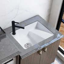 Ceramic large number Balcony Laundry Table with washboard ultra-deep with tap hole Laundry basin Basin Deep Water Tank Single Basin