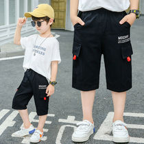 Boy Summer Shorts Thin children Overalls 50% Pants Summer Clothing Boy Tide CUHK Mid Pants Summer Thin
