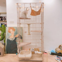 Chuangyi cat cage household indoor shelf two-story cat cage Villa three-story oversized free space double-deck Cat House House