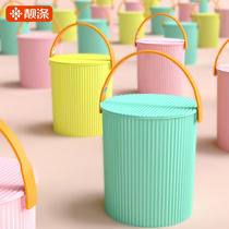 Bucket for household water storage with plastic bucket with cover thickened student dormitory with large laundry bucket handle storage bucket