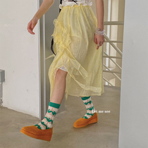 LET ME SEE summer thin childrens fun in the stockings Japanese cute outer wear ins tide Joker college style womens socks