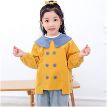 New smocks reverse clothes boys and girls childrens wick thick striped velvet dining clothes long-sleeved spring autumn and winter