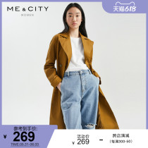 MECITY womens dress new minimalist fashion Temperament Double Row Button Design Long turncoat Neckwear Jacket Woman 534716