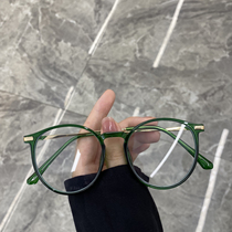 Original Cebu anti-blue light radiation protection round frame retro glasses female round face transparent frame eyes female tennis red ins vegan