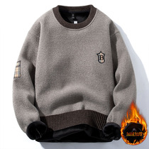 Winter all-in-one fleece sweater mens plus velvet thickening youth junior high school college students sweater mens fashion sweater