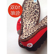 Handmade cotton slippers winter suede slope heel high heel woven wool sole non-slip rubber thickened foam