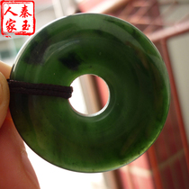  Natural Shaanxi Lantian jade pendant ink jade safe buckle jade pendant pendant mens and womens A goods with certificate