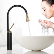 Full copper black gold face basin tap rotatable light and luxurious minimalist washbasin tap plus high amount of creative art water drop