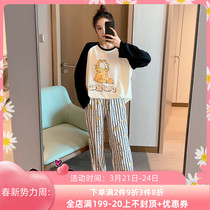Japanese Gelato Sleeping Dressing Woman Spring Autumn Pure Cotton Long Sleeve Cute Cartoon Tennis Red Home Suit Suit