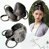 Retro style Handmaid Fake Hair bun Cute Bright Black High Temperature Silk Hair Bag Ancient Dress Styling Cushion Hair Brief Mix