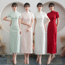 Improved cheongsam women Summer vintage 2021 new hipster elegant young old thing eroded bone dress long
