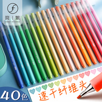 Simplified and traditional Morandi color gel pen set students use special color pen for taking notes highlighter color multi-color hand account pen marker Mark fiber pen set of hand account pen fluorescent color