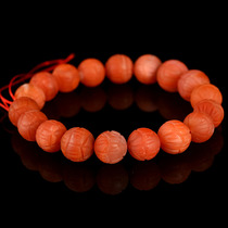 35 27 grams 10 5-12mm carved lotus beads south red agate bracelet bracelet