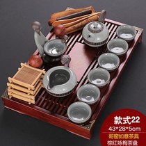 Tea set set set of large capacity wooden commercial kung fu tea set combination heat-resistant small Cup Japanese style work