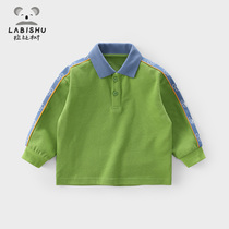 Rabbi tree childrens clothing children polo shirt 2021 autumn new boys cotton T-shirt baby cool casual clothes