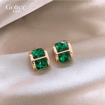 Zumma Green Water Drill Ear Nail Woman 2022 New Light Lavish Little Crowd Design Sensation Superior Earrings Fashion 100 Hitch Wear