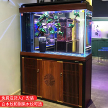 Sensen super white fish tank living room large ecological aquarium 1 2 1 5 meters Chinese bottom filter dragon fish tank screen hst