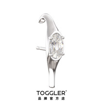 TOGGLER 20AW New simple personality design sense diamond stud earrings Seal ring Gem cochlea stud earrings