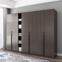 Nordic wardrobe Simple modern economical assembly bedroom cabinet Three or four doors wooden combination Five or six doors large wardrobe