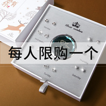 One-week Earrings Boutique Silver Earrings Gift Box New Year Valentine's Day Birthday Gift for Girlfriend and Wife