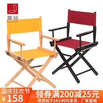 Solid Wood director chair outdoor leisure portable folding chair home computer chair canvas back chair makeup chair