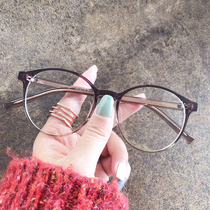 Little red book transparent TR90 glasses frame female ultra light black art glasses round myopia eye frame male tide