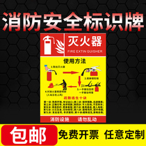 Fire hydrant use method Identification card sticker Fire extinguisher use method description Identification card Factory workshop fire hydrant safety description Identification sticker fire warning prompt card