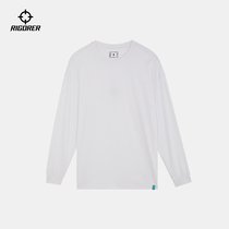 Quasi 2021 new long sleeve T-shirt mens basketball sports running fitness base solid color breathable cotton round neck top