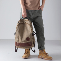 Both shoulder canvas men and women thick casual computer shoulder backpack men travel bag men and women retro bag
