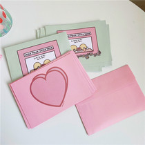 ins Korean mazzzzy pink peach heart girl envelope storage paper bag cute simple love letter