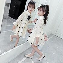 Girls autumn 2020 Western style dress Little girl spring and autumn childrens clothing Long sleeve princess dress Childrens skirt