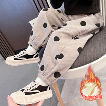 Girls pants fall and winter 2022 new childrens winter clothing network red girls wear a single plus trousers