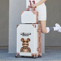 Graffiti suitcase women 20 small boarding trolley suitcase large capacity 24 code leather suitcase men sturdy durable