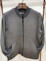 Qiaonia 223 mens pure wool middle-aged and elderly stand-up collar warm shirt zipper cardigan thickened and fertilizer increased